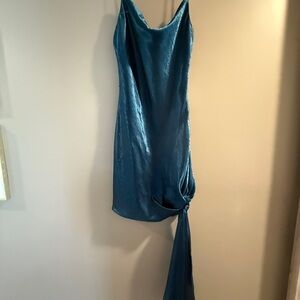 Cinq à Sept Vibrant Blue Satin Dress